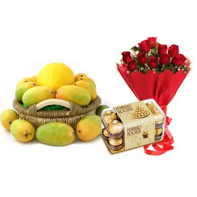 Mango Basket, Bouquet with Ferrero