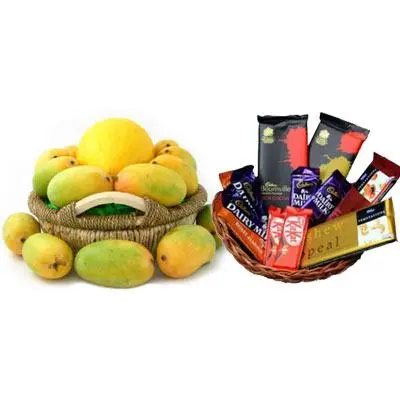 Mango Basket & Indian Chocolates Basket
