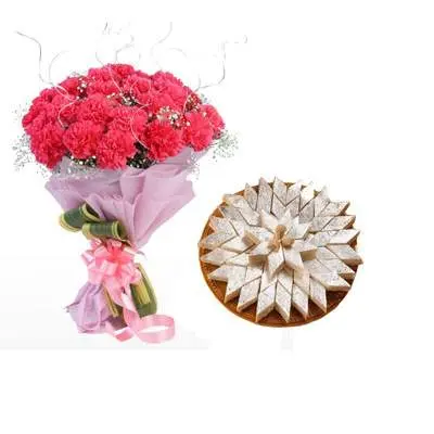 Pink Carnation & Kaju Burfi