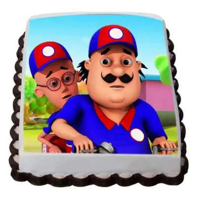 Eggless Motu Patlu Photo Cake