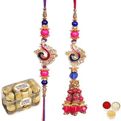 Lumba Rakhi For Bhaiya Bhabhi With Ferrero