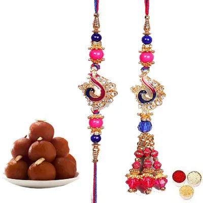 Lumba Rakhi For Bhaiya Bhabhi With Gulab Jamun