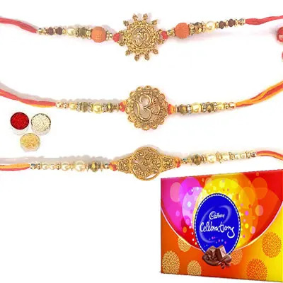 Set of 3 Om Rakhi with Celebration