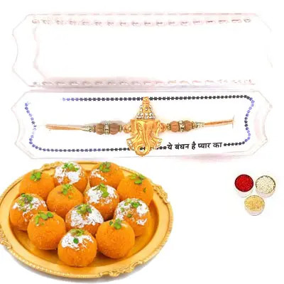 Shri Ganesha Rakhi with Laddu