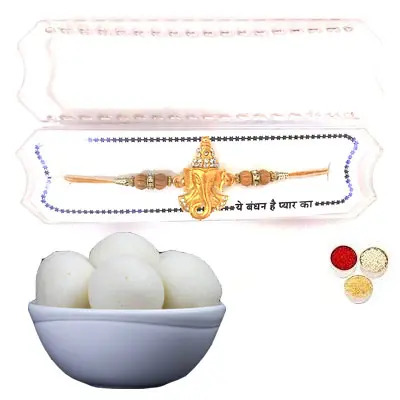 Shri Ganesha Rakhi with Rasgulla