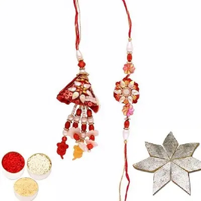 Awesome Rakhi Set for Bhaiya Bhabhi & Kaju Katli