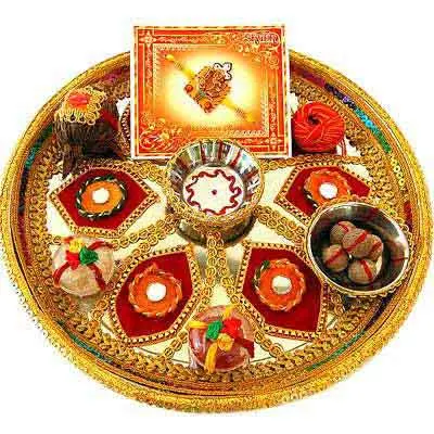 Decorative Rakhi Thali with Celebration