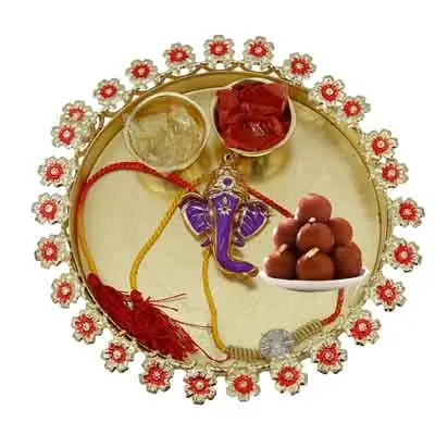 Rakhi Thali for Brother with Gulab Jamun