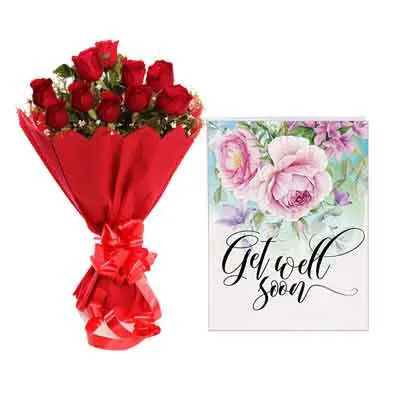 Red Rose Bouquet With Card
