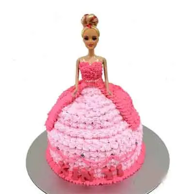 Barbie Doll Cream Cake