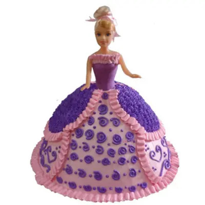 Blue Barbie Doll Cake