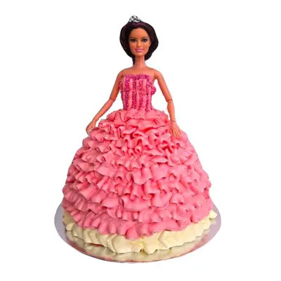 Pink Barbie Doll Cake