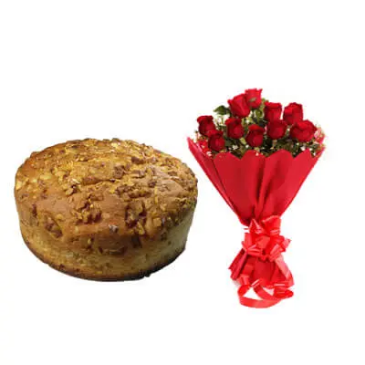 Walnut Dry Cake with Bouquet