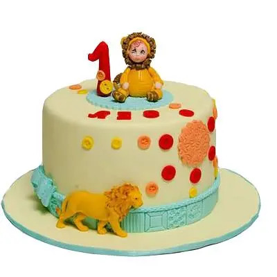 Butterscotch Fondant Cake For Leo Zodiac Sign