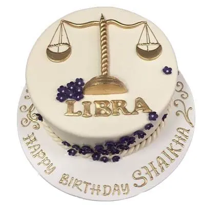 Butterscotch Libra Fondant Cake