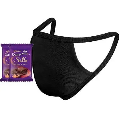 Reusable Black Face Mask & Silk