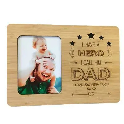 Engraved Wooden Photo Frame for Dad