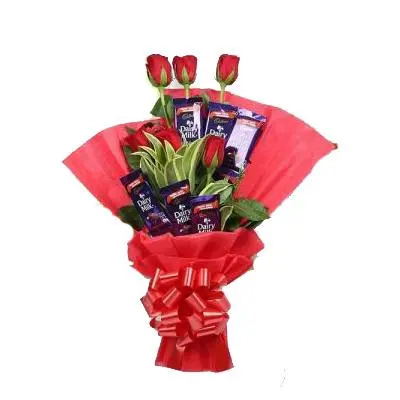 Dairy Milk & Rose Bouquet