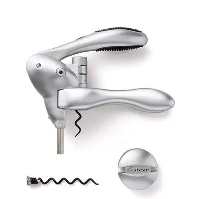 Rabbit Original Lever Corkscrew Wine Opener with Foil Cutter and Extra Spiral