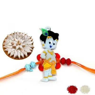 Krishna Rakhi with Kaju Burfi