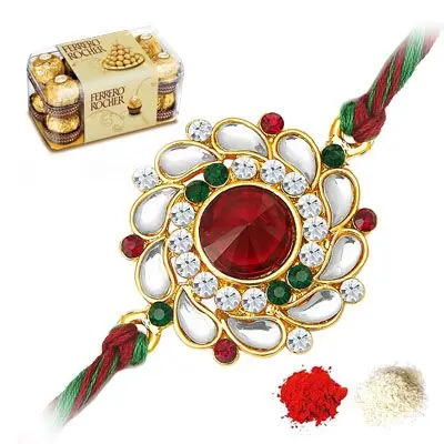 Kundan Rakhi with Ferrero