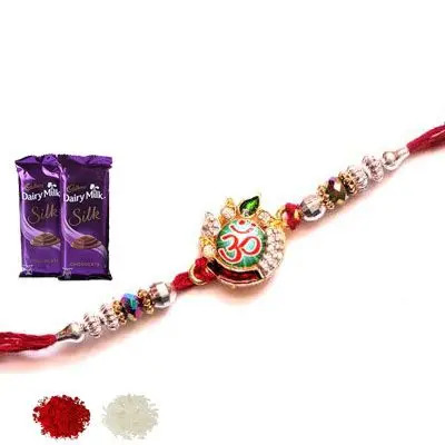 Om Rakhi with Silk