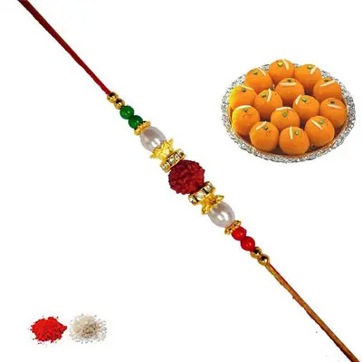 Rudraksha Rakhi with Laddu