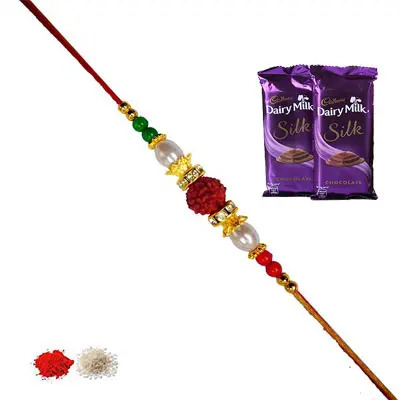 Rudraksha Rakhi with Silk