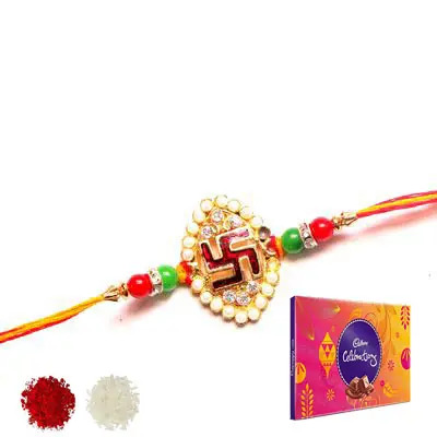 Swastik Rakhi with Celebration