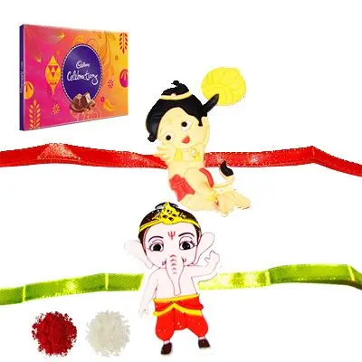 Set of 2 Kids Rakhi with Celebration