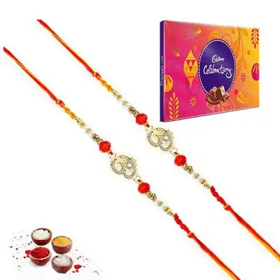 Set of 2 Om Rakhi with Celebration