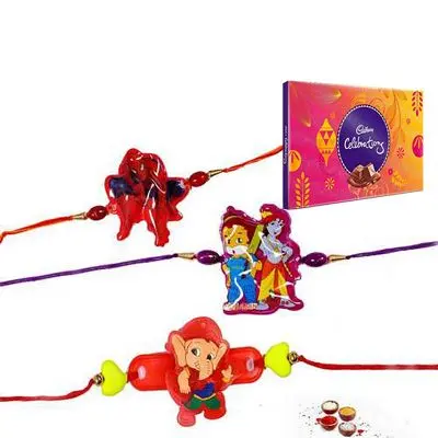 Set of 3 Kids Rakhi with Celebration