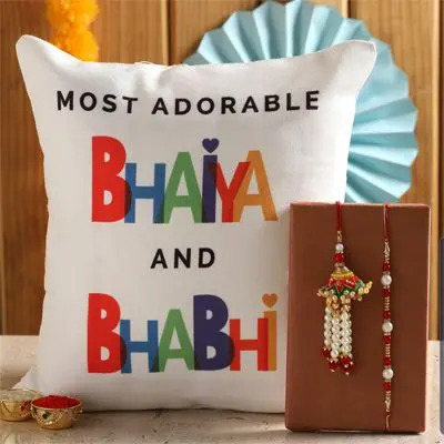 Personalized Cushion with Rakhi