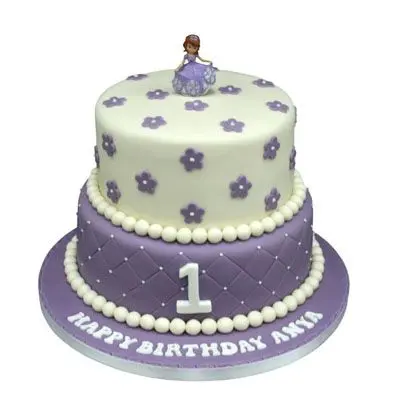 2 Tier First Birthday Cake