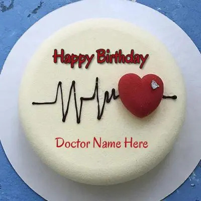 Happy Birthday Doctor Heart Beat Cake