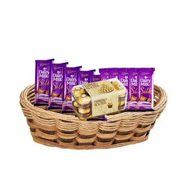 Silk and Ferrero Rocher in Basket