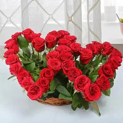 Red Roses Dual Heart Shape Arrangement