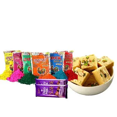 Holi Color with Soan Papdi & Silk