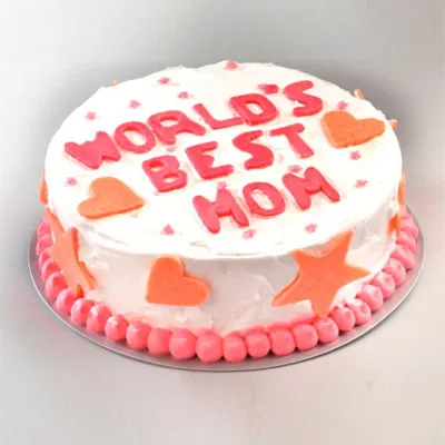 Strawberry Worlds Best Mom Cake