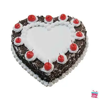 Heart Shape Black Forest Cake