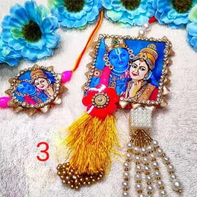 Pichwai Rakhi for Bhaiya Bhabhi