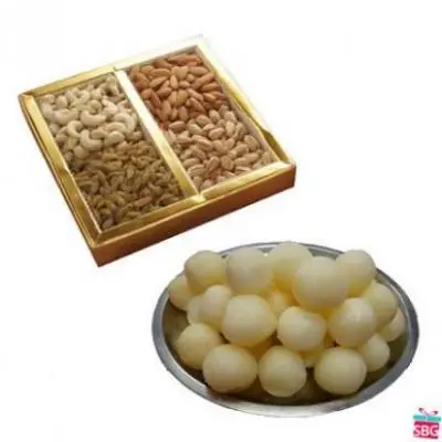 Rasgulla with Dry Fruits Nuts