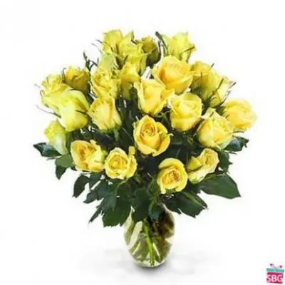 Yellow Roses Vase