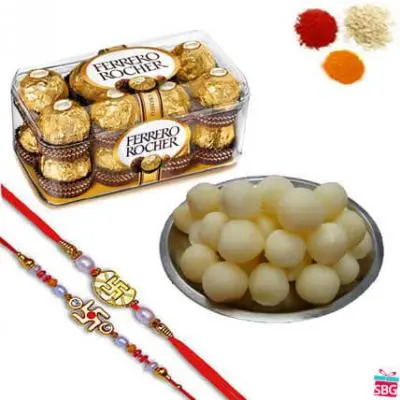 Rakhi With Chocolate & Rasgulla