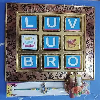 LUV U BRO Chocolates Pack with Rakhi