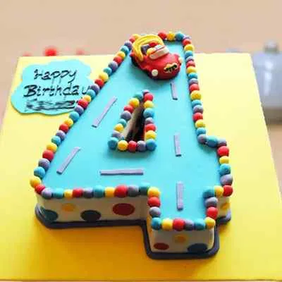 Fondant 4 Number Cake