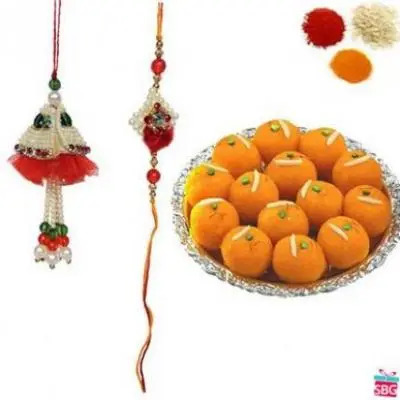 Bhaiya Bhabhi Rakhi With Motichoor Laddu