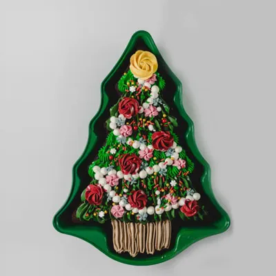 Buttercream Christmas Tree Cake