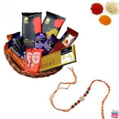 Chocolate Basket With 1 Rakhi