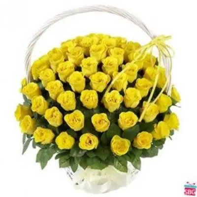 Yellow Roses Big Basket